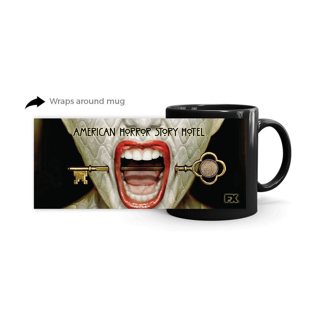 American Horror Story Hotel Art Black Mug