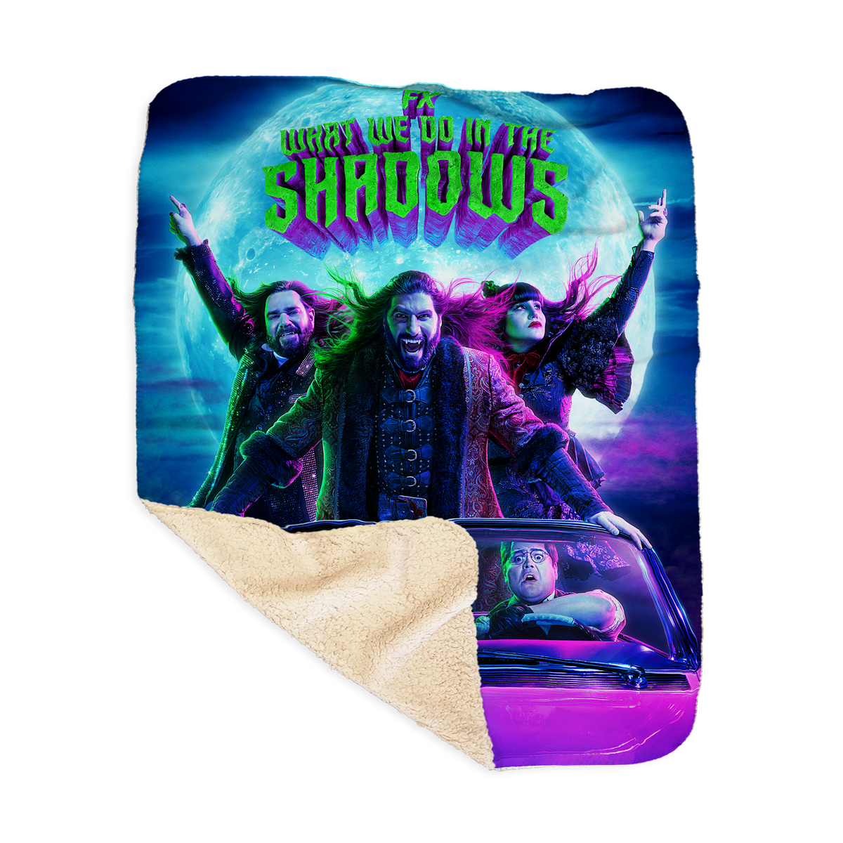 What We Do in the Shadows Season 3 Car Key Art Sherpa Blanket Shop Hulu
