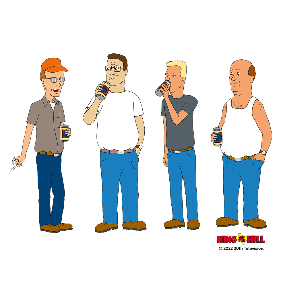 King of the Hill Character Line Up Adult Short Sleeve T-Shirt