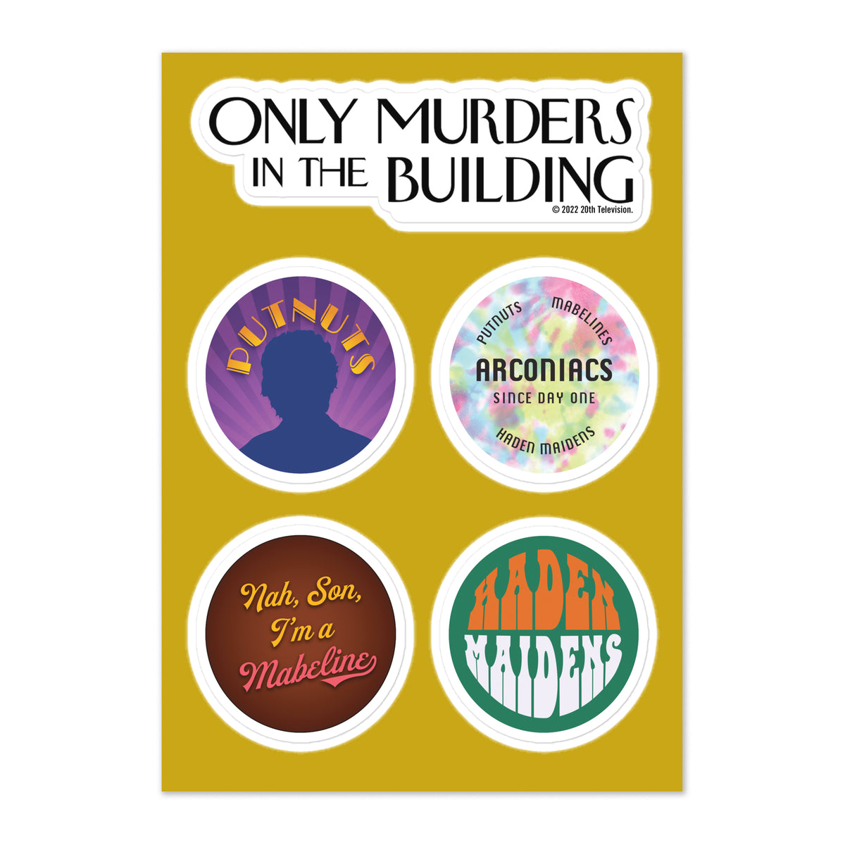 Only Murders in the Building Buttons Sticker Sheet Shop Hulu