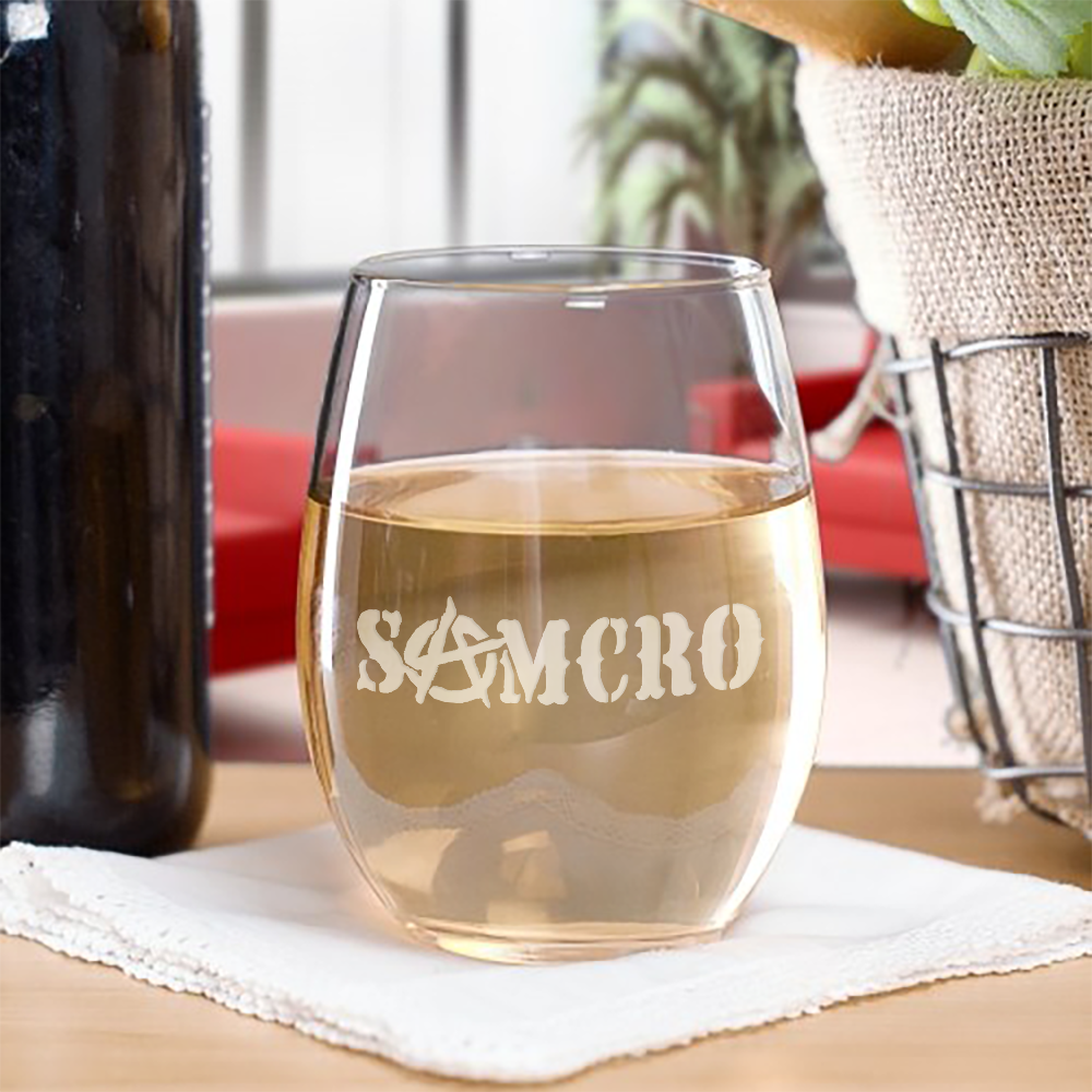 Sons of Anarchy SAMCRO Laser Engraved Stemless Wine Glass Shop Hulu